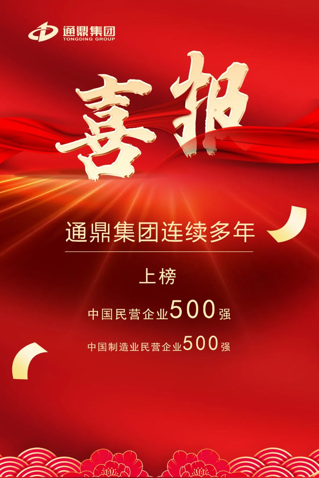 喜報！通鼎連續多年榮登“中國民營(yíng)企業(yè)500強”“中國制造業(yè)民營(yíng)企業(yè)500強”榜單